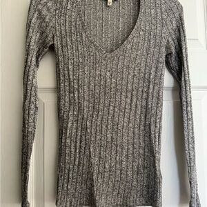 Express Gray Textured Knit Sweater